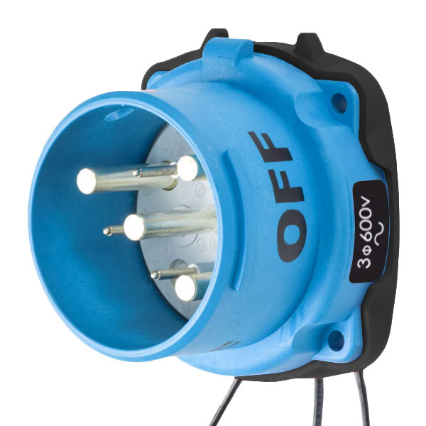 33-68143-263 - DS60 INLET POLY BLUE SIZE 4 TYPE 3R 3P+G 60A 600 VAC 60 Hz +3 AUX